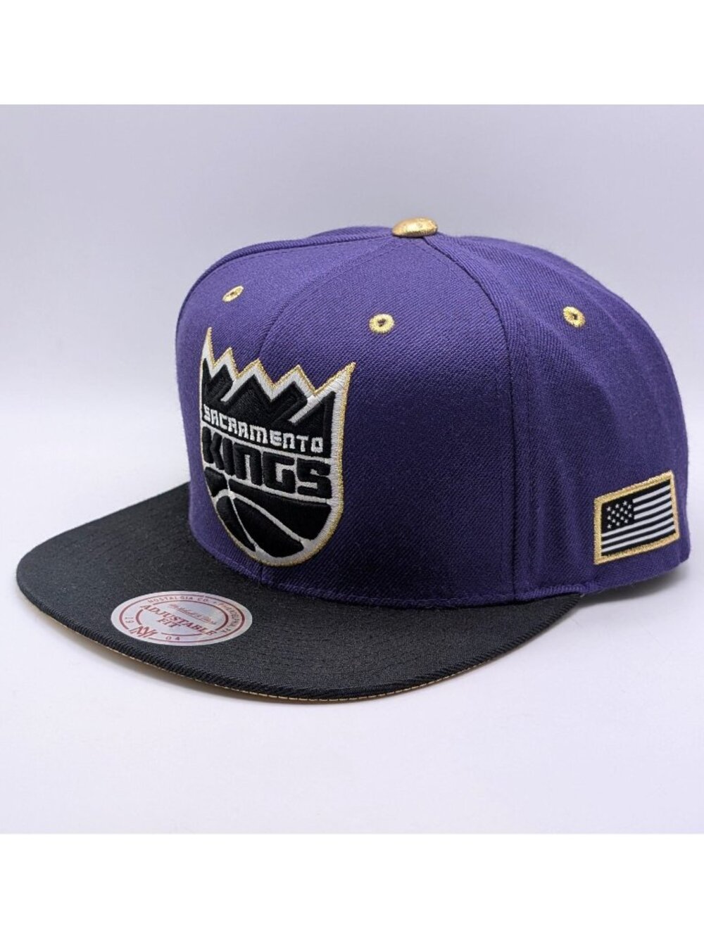 Sacramento Kings Mitchell & Ness Purple Gold Snapback Hat Cap NBA Basketball